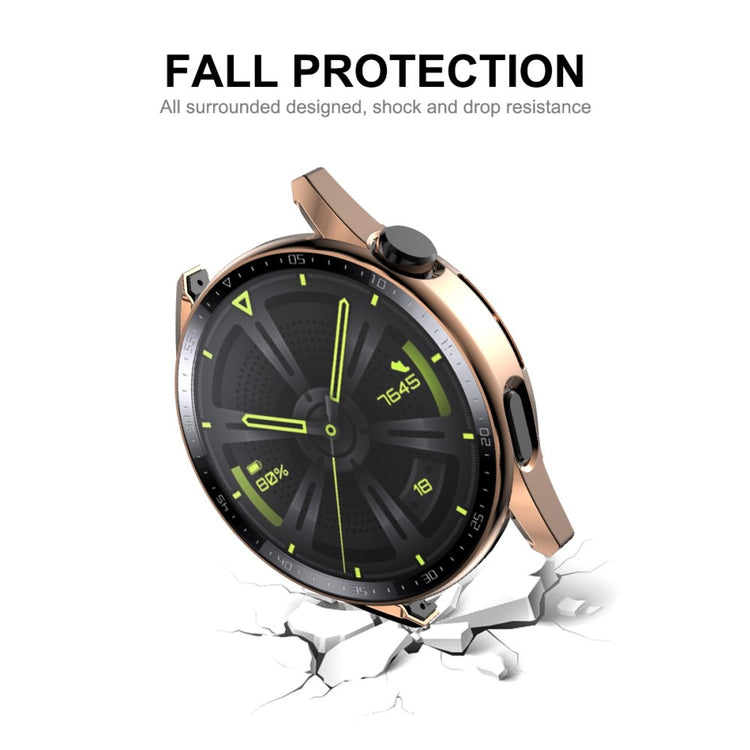 Mega Flot Huawei Watch GT 3 (46mm) Cover med Skærmbeskytter i Plastik og Hærdet Glas - Sort#serie_3