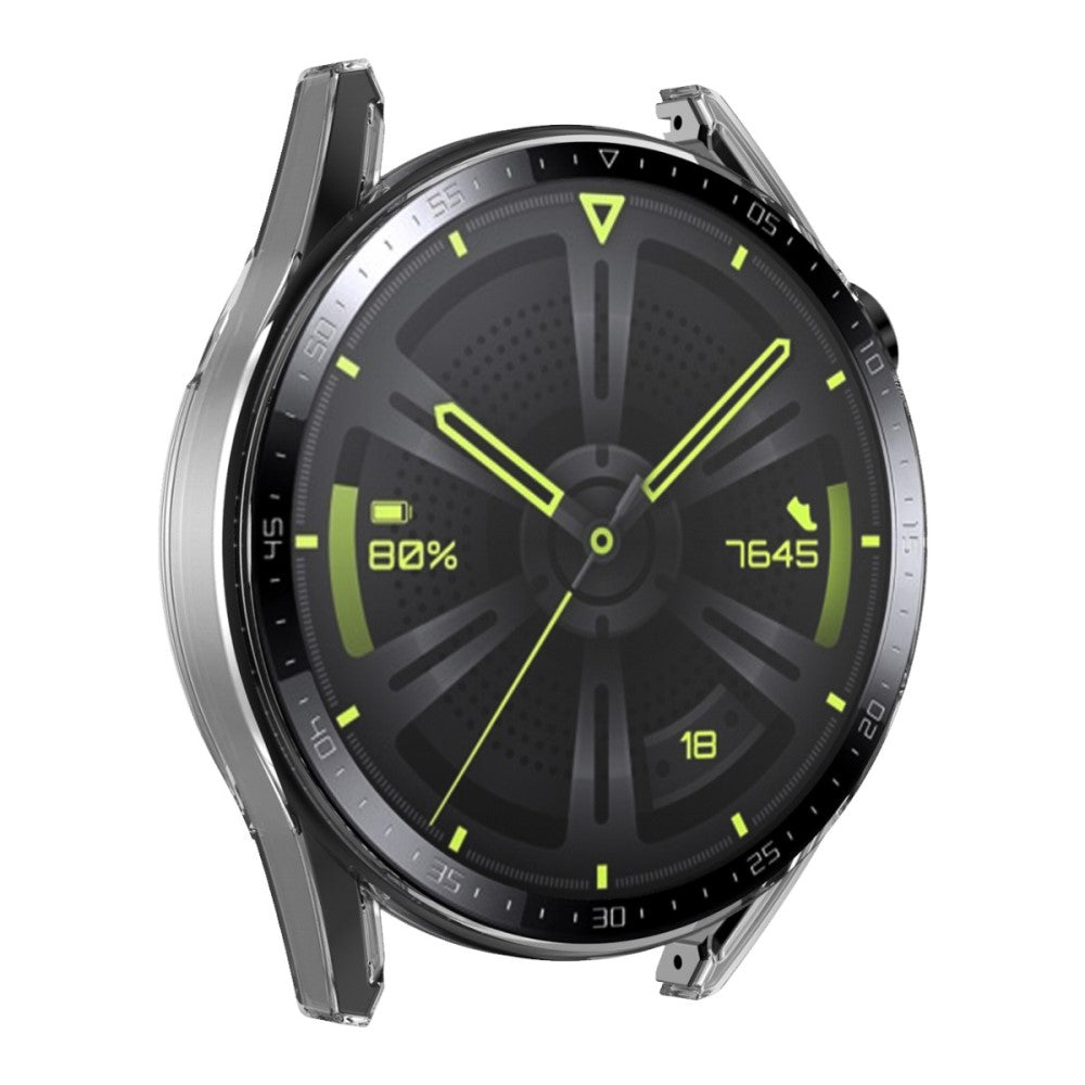 Mega Flot Huawei Watch GT 3 (46mm) Cover med Skærmbeskytter i Plastik og Hærdet Glas - Gennemsigtig#serie_4