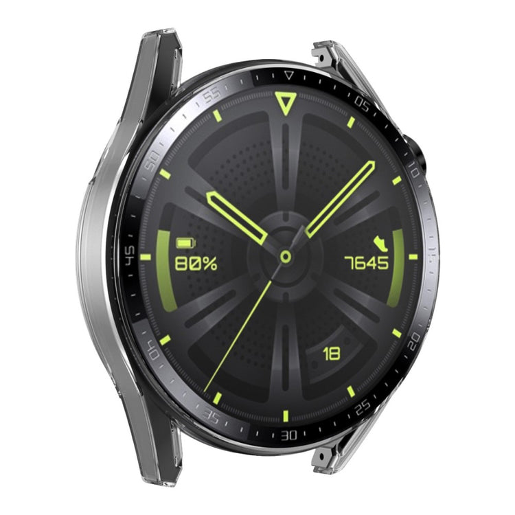 Mega Flot Huawei Watch GT 3 (46mm) Cover med Skærmbeskytter i Plastik og Hærdet Glas - Gennemsigtig#serie_4