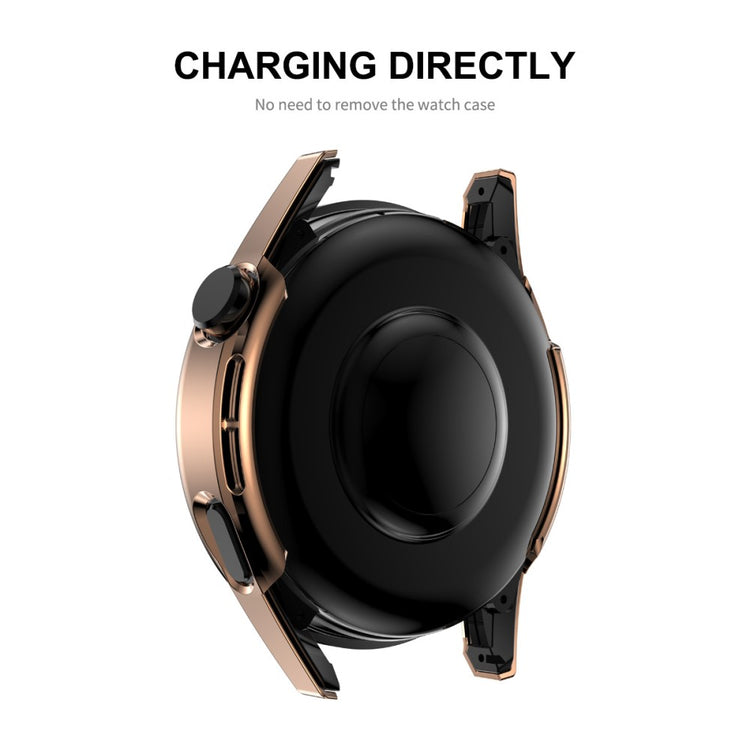 Mega Flot Huawei Watch GT 3 (46mm) Cover med Skærmbeskytter i Plastik og Hærdet Glas - Gennemsigtig#serie_4