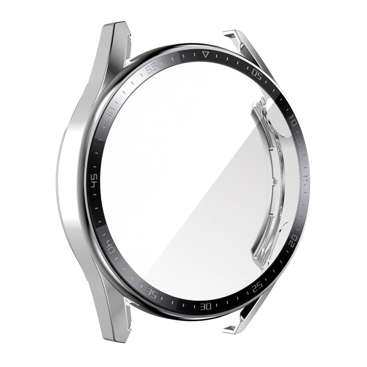 Mega Flot Huawei Watch GT 3 (46mm) Cover med Skærmbeskytter i Plastik og Hærdet Glas - Sølv#serie_5