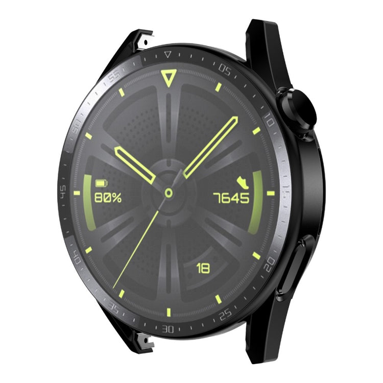 Super Flot Huawei Watch GT 3 (46mm) Cover med Skærmbeskytter i Plastik og Hærdet Glas - Sort#serie_1