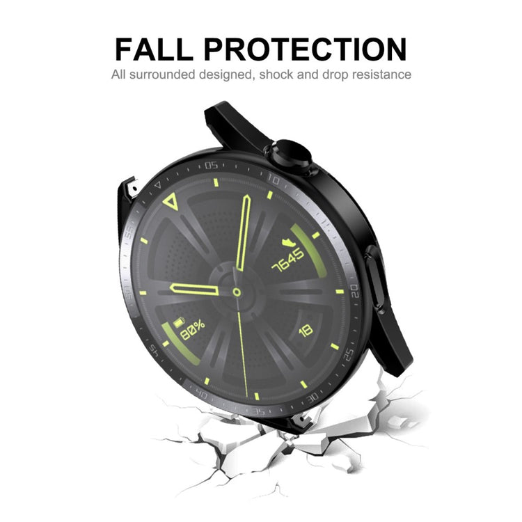 Super Flot Huawei Watch GT 3 (46mm) Cover med Skærmbeskytter i Plastik og Hærdet Glas - Grøn#serie_2