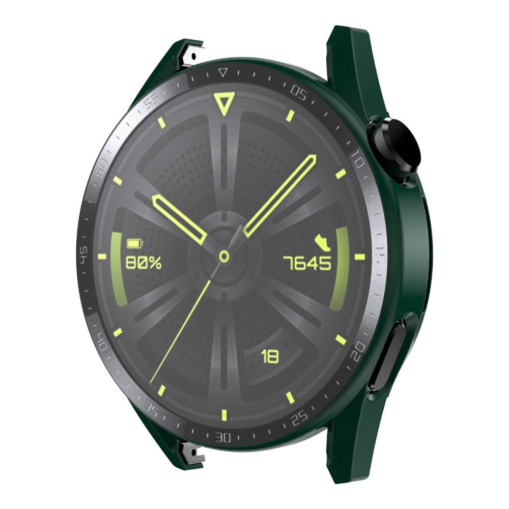 Super Flot Huawei Watch GT 3 (46mm) Cover med Skærmbeskytter i Plastik og Hærdet Glas - Grøn#serie_2