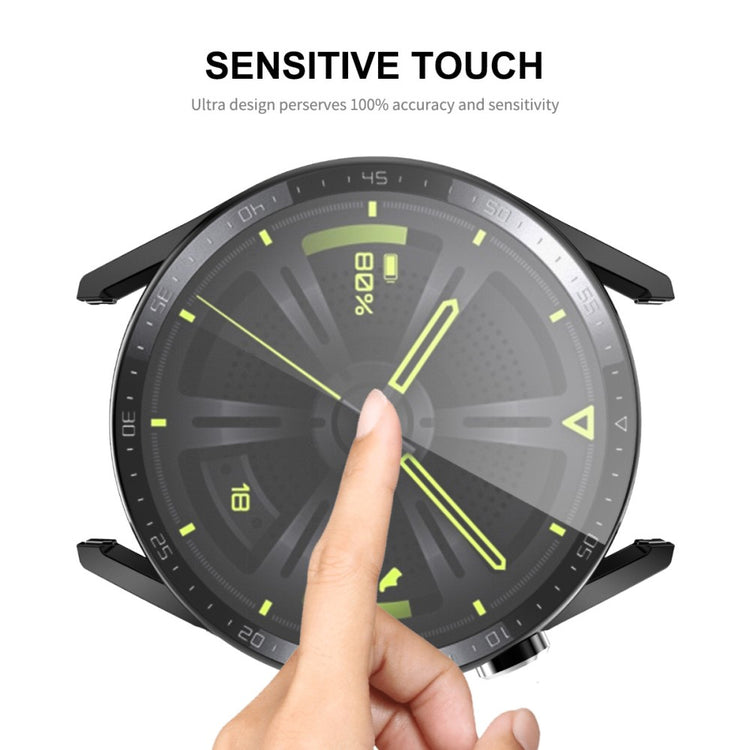 Super Flot Huawei Watch GT 3 (46mm) Cover med Skærmbeskytter i Plastik og Hærdet Glas - Blå#serie_3