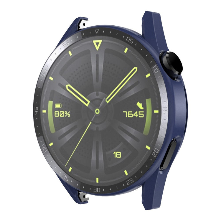 Super Flot Huawei Watch GT 3 (46mm) Cover med Skærmbeskytter i Plastik og Hærdet Glas - Blå#serie_3