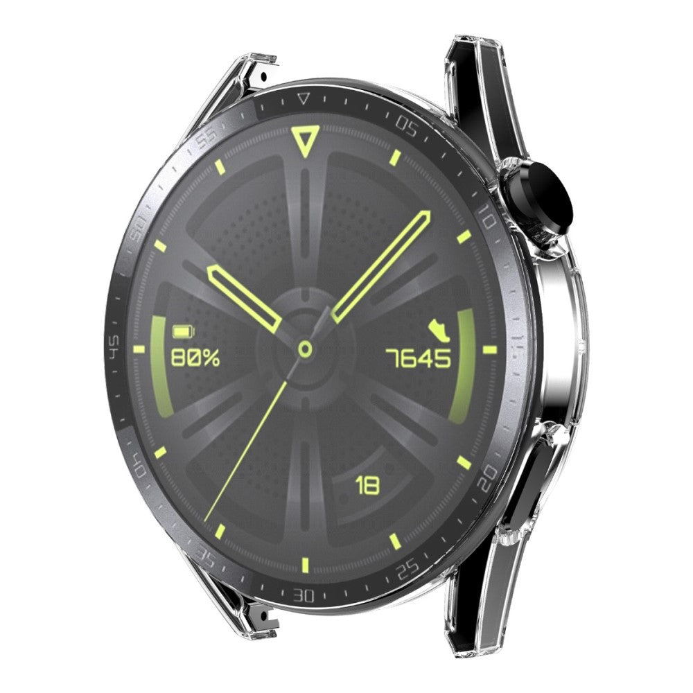 Super Flot Huawei Watch GT 3 (46mm) Cover med Skærmbeskytter i Plastik og Hærdet Glas - Gennemsigtig#serie_4