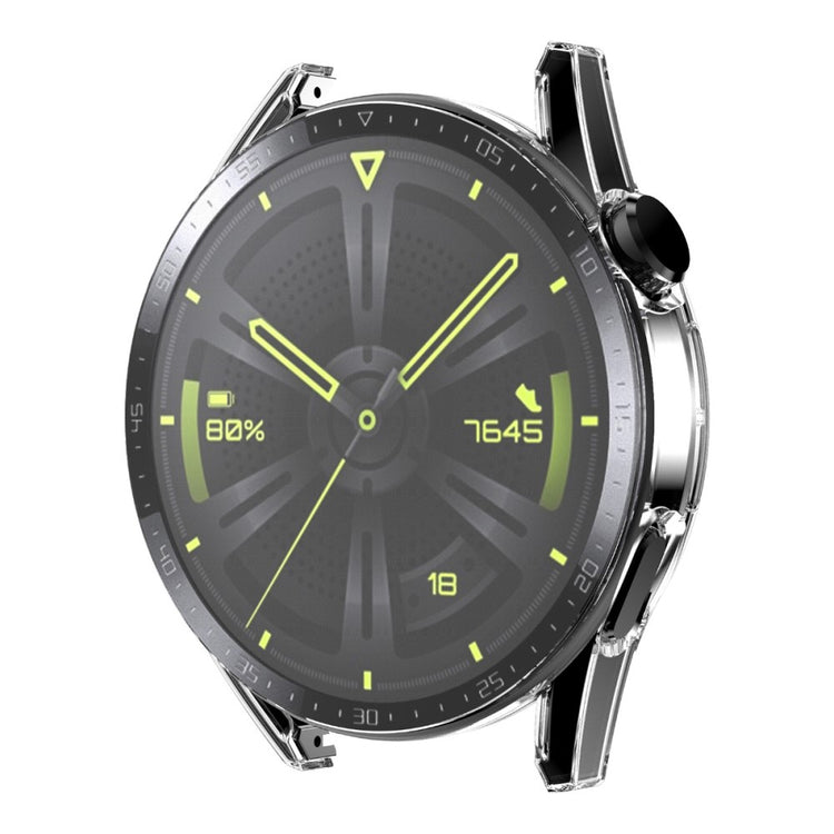 Super Flot Huawei Watch GT 3 (46mm) Cover med Skærmbeskytter i Plastik og Hærdet Glas - Gennemsigtig#serie_4