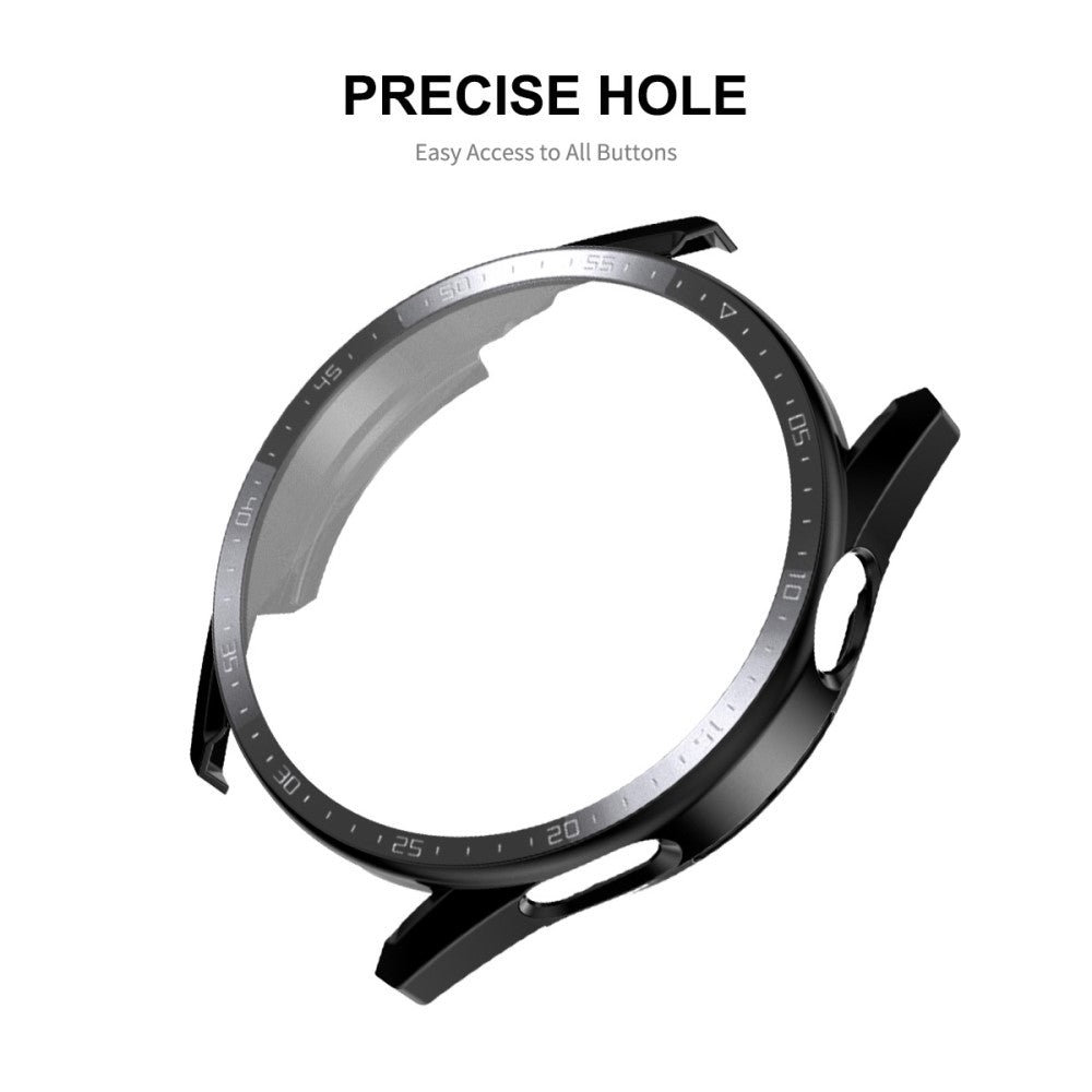 Super Flot Huawei Watch GT 3 (46mm) Cover med Skærmbeskytter i Plastik og Hærdet Glas - Sølv#serie_5