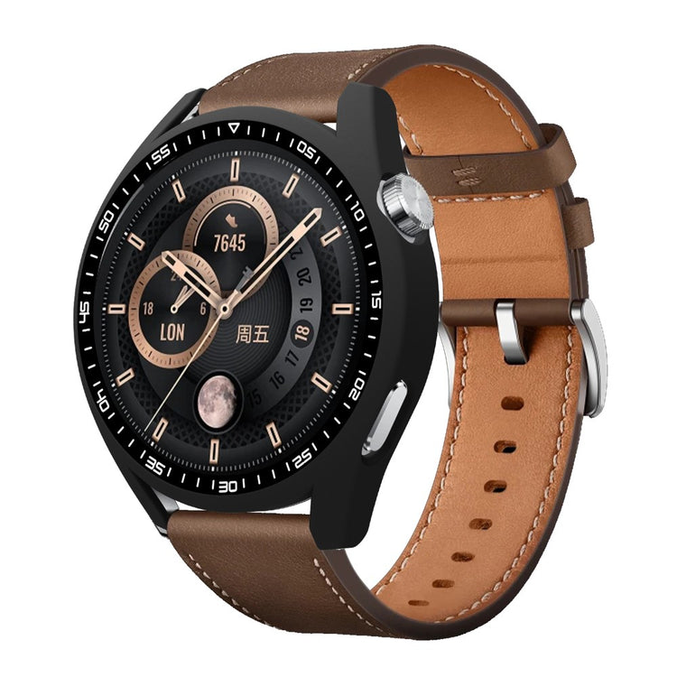 Meget Fint Huawei Watch GT 3 (46mm) Cover med Skærmbeskytter i Plastik og Hærdet Glas - Sort#serie_1