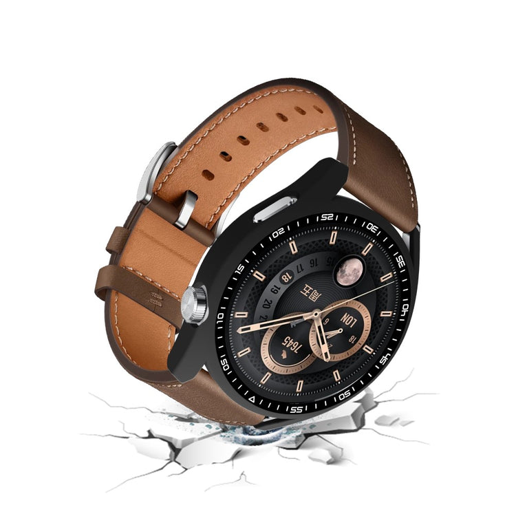 Meget Fint Huawei Watch GT 3 (46mm) Cover med Skærmbeskytter i Plastik og Hærdet Glas - Sort#serie_1