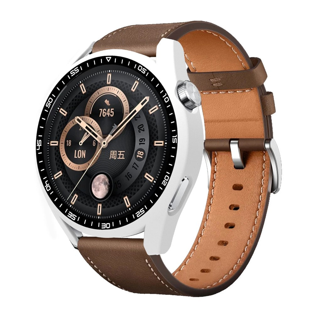 Meget Fint Huawei Watch GT 3 (46mm) Cover med Skærmbeskytter i Plastik og Hærdet Glas - Hvid#serie_2