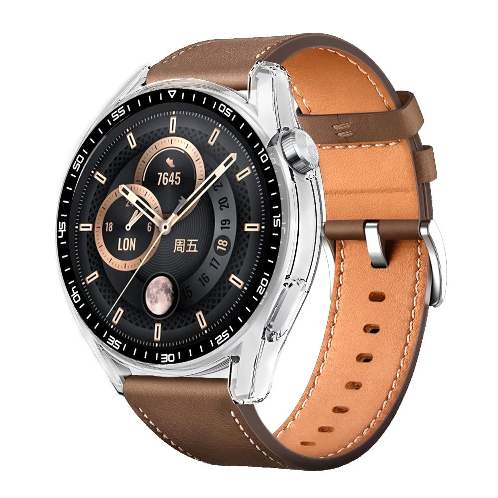 Meget Fint Huawei Watch GT 3 (46mm) Cover med Skærmbeskytter i Plastik og Hærdet Glas - Gennemsigtig#serie_3