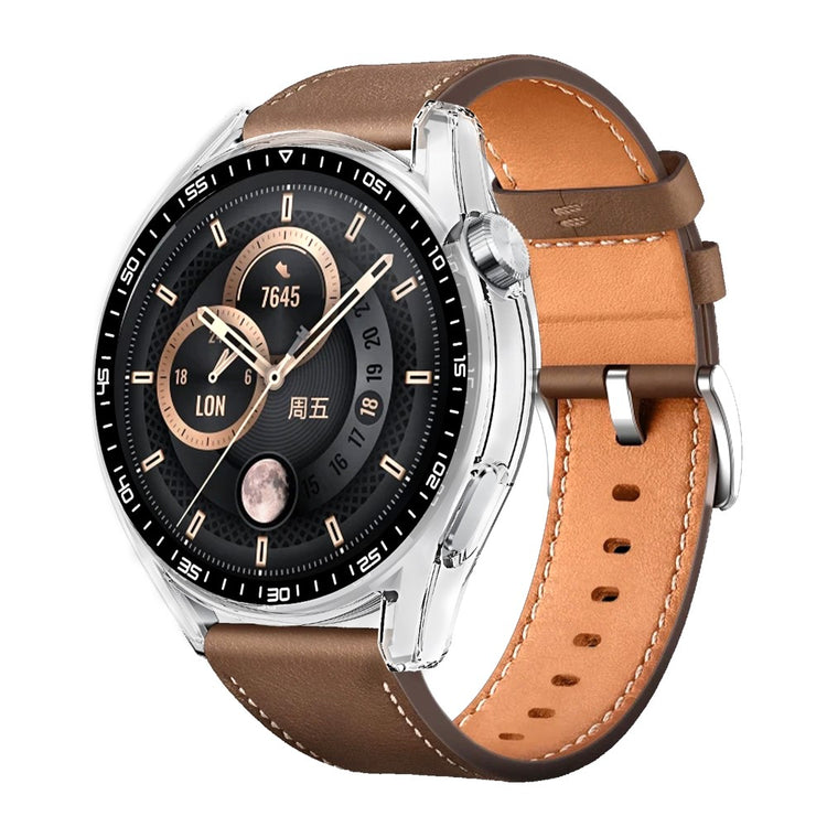 Meget Fint Huawei Watch GT 3 (46mm) Cover med Skærmbeskytter i Plastik og Hærdet Glas - Gennemsigtig#serie_3