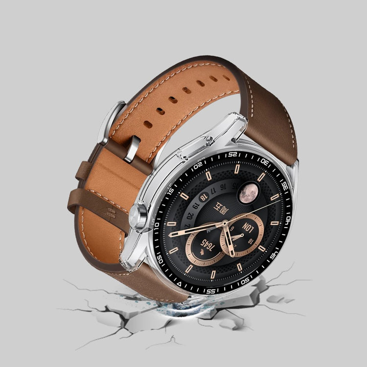 Meget Fint Huawei Watch GT 3 (46mm) Cover med Skærmbeskytter i Plastik og Hærdet Glas - Gennemsigtig#serie_3