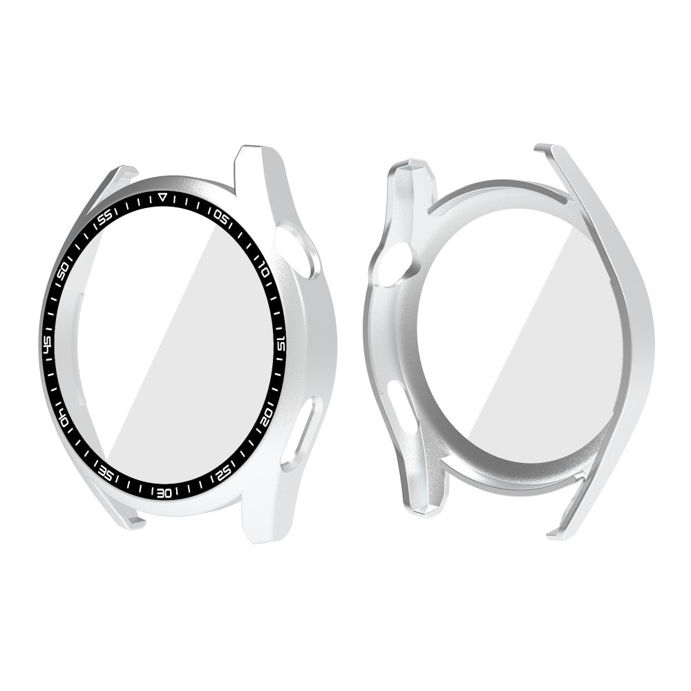 Meget Fint Huawei Watch GT 3 (46mm) Cover med Skærmbeskytter i Plastik og Hærdet Glas - Sølv#serie_4