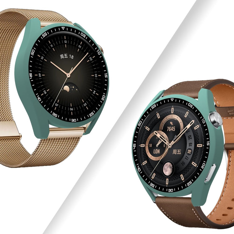 Meget Fint Huawei Watch GT 3 (46mm) Cover med Skærmbeskytter i Plastik og Hærdet Glas - Grøn#serie_5