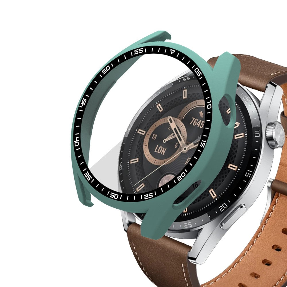 Meget Fint Huawei Watch GT 3 (46mm) Cover med Skærmbeskytter i Plastik og Hærdet Glas - Grøn#serie_5