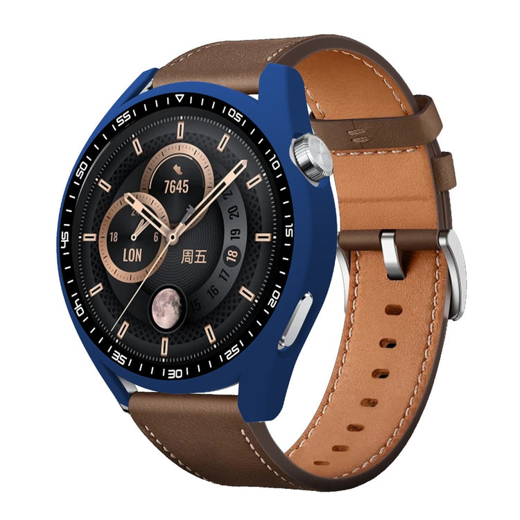 Meget Fint Huawei Watch GT 3 (46mm) Cover med Skærmbeskytter i Plastik og Hærdet Glas - Blå#serie_6