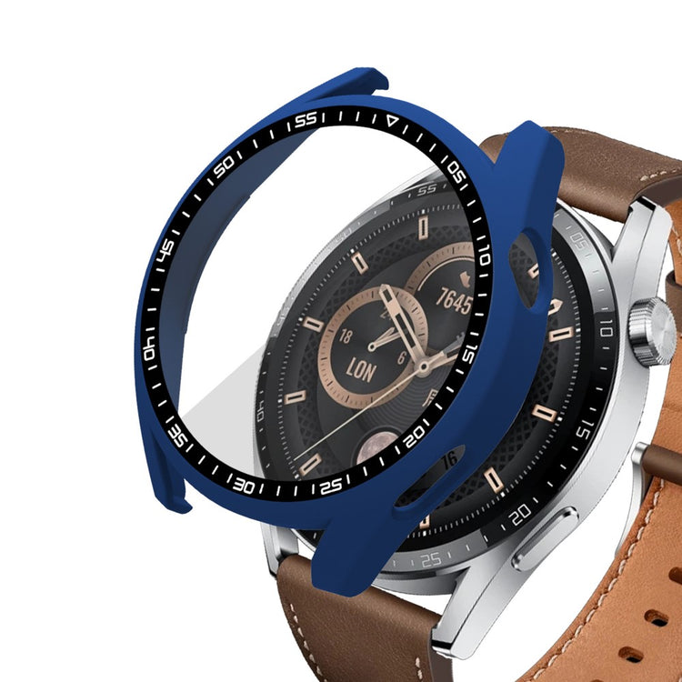Meget Fint Huawei Watch GT 3 (46mm) Cover med Skærmbeskytter i Plastik og Hærdet Glas - Blå#serie_6