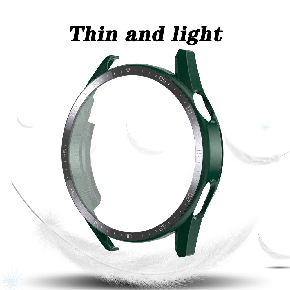 Super Fed Huawei Watch GT 3 (46mm) Cover med Skærmbeskytter i Plastik og Hærdet Glas - Grøn#serie_1