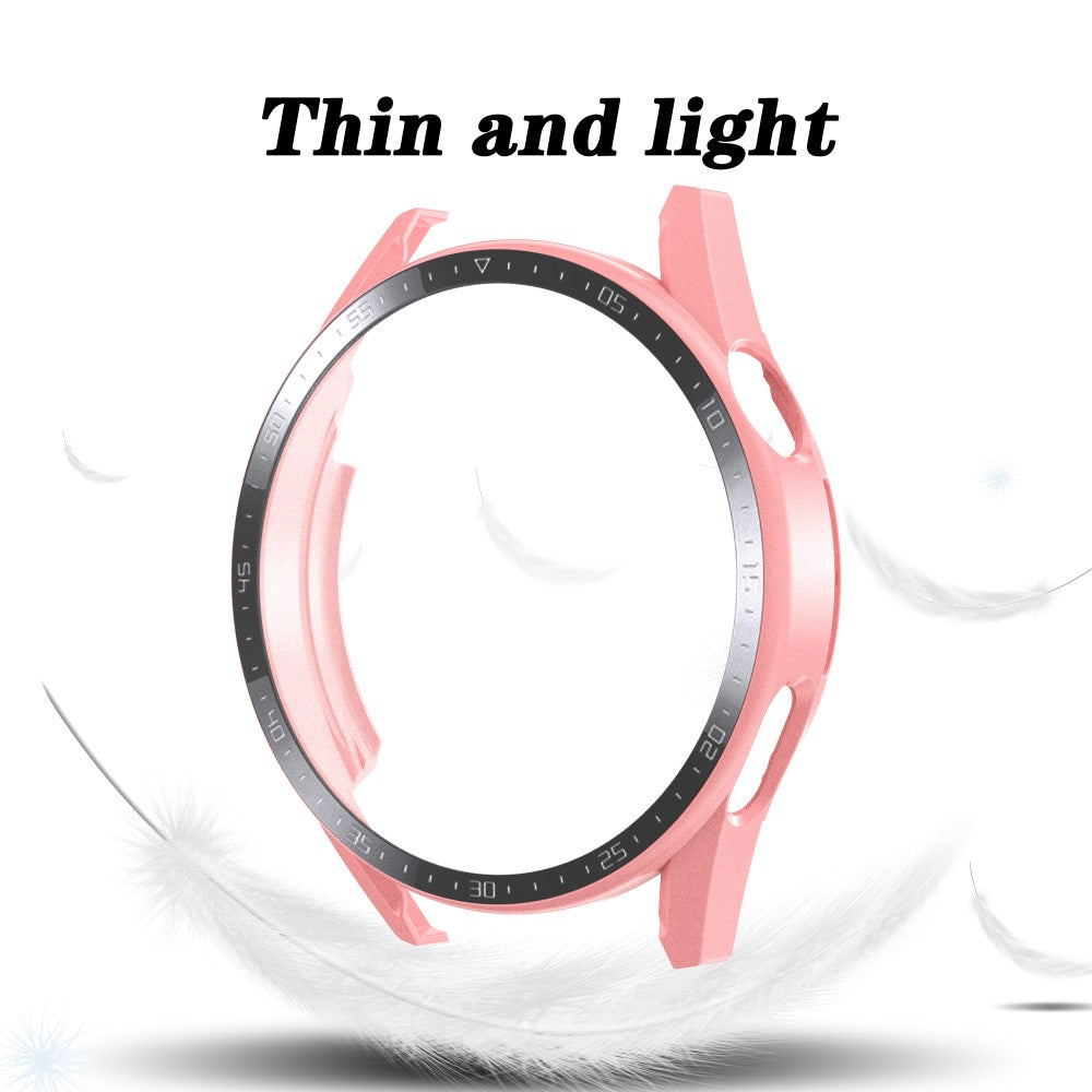 Super Fed Huawei Watch GT 3 (46mm) Cover med Skærmbeskytter i Plastik og Hærdet Glas - Pink#serie_3