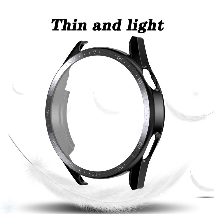Super Fed Huawei Watch GT 3 (46mm) Cover med Skærmbeskytter i Plastik og Hærdet Glas - Sort#serie_4