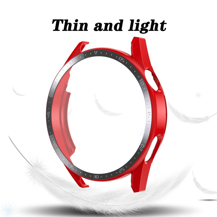 Super Fed Huawei Watch GT 3 (46mm) Cover med Skærmbeskytter i Plastik og Hærdet Glas - Rød#serie_5