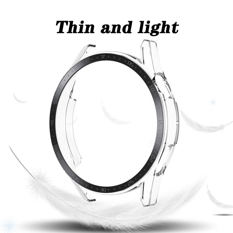Super Fed Huawei Watch GT 3 (46mm) Cover med Skærmbeskytter i Plastik og Hærdet Glas - Gennemsigtig#serie_7
