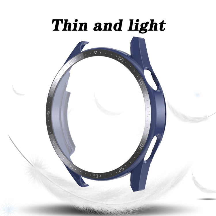 Super Fed Huawei Watch GT 3 (46mm) Cover med Skærmbeskytter i Plastik og Hærdet Glas - Blå#serie_8