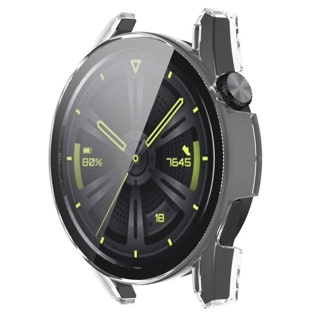 Super Fint Huawei Watch GT 3 (42mm) Cover med Skærmbeskytter i Silikone og Hærdet Glas - Gennemsigtig#serie_4