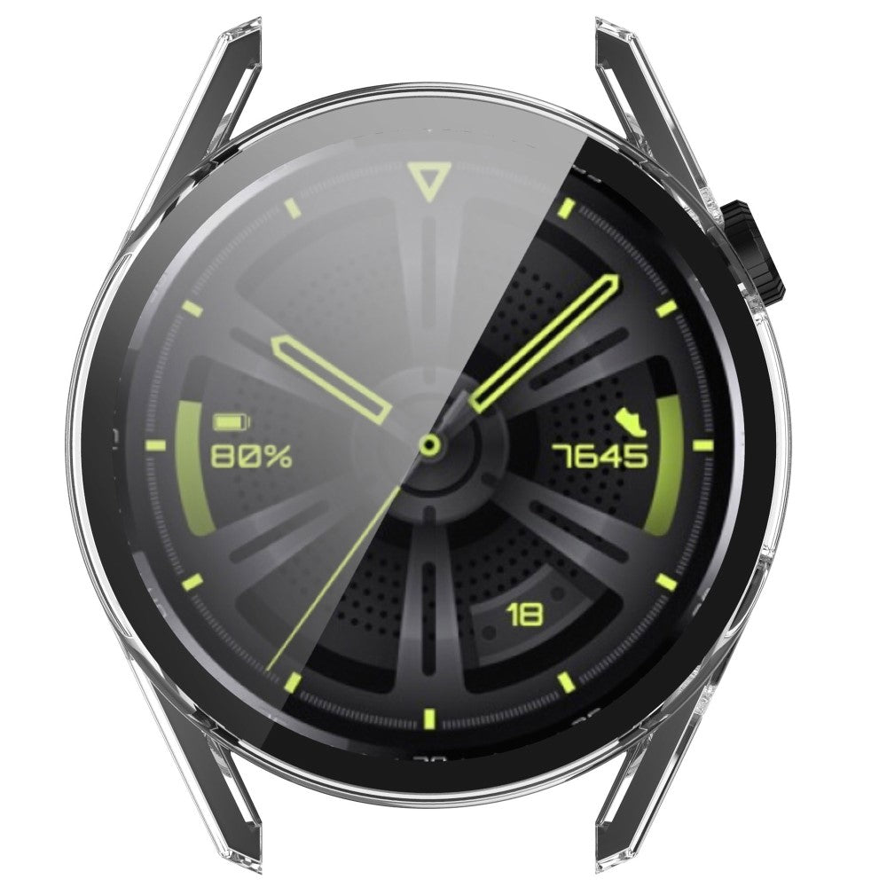 Super Fint Huawei Watch GT 3 (42mm) Cover med Skærmbeskytter i Silikone og Hærdet Glas - Gennemsigtig#serie_4