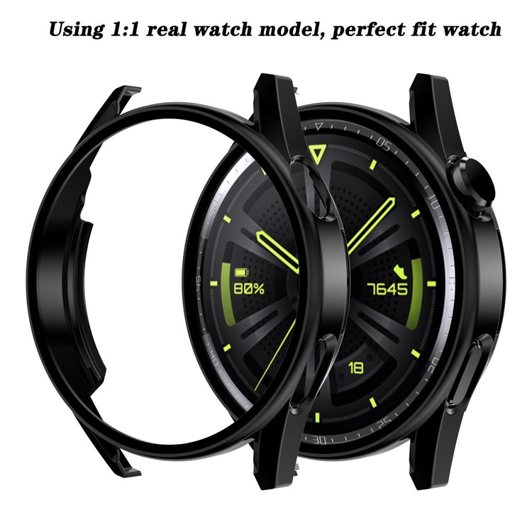 Mega Fint Huawei Watch GT 3 (42mm) Cover med Skærmbeskytter i Plastik og Hærdet Glas - Gennemsigtig#serie_1