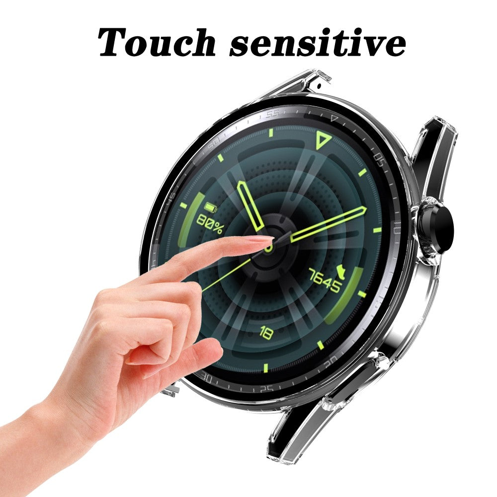 Mega Fint Huawei Watch GT 3 (42mm) Cover med Skærmbeskytter i Plastik og Hærdet Glas - Gennemsigtig#serie_3