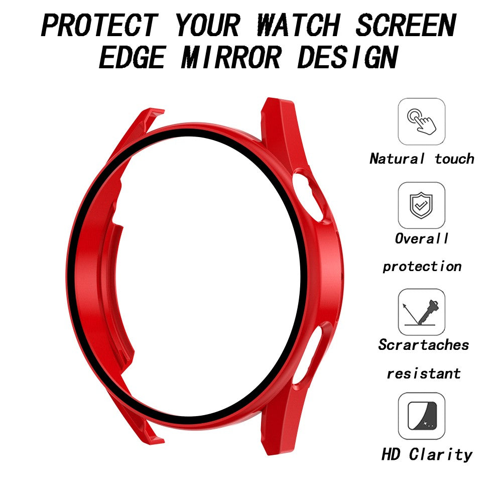 Mega Fint Huawei Watch GT 3 (42mm) Cover med Skærmbeskytter i Plastik og Hærdet Glas - Rød#serie_5