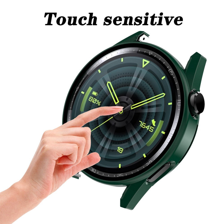 Mega Fint Huawei Watch GT 3 (42mm) Cover med Skærmbeskytter i Plastik og Hærdet Glas - Grøn#serie_8