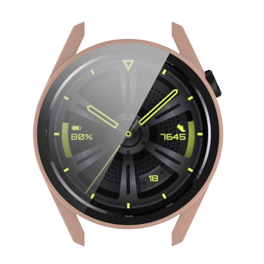 Fed Huawei Watch GT 3 (42mm) Cover med Skærmbeskytter i Plastik og Hærdet Glas - Pink#serie_6