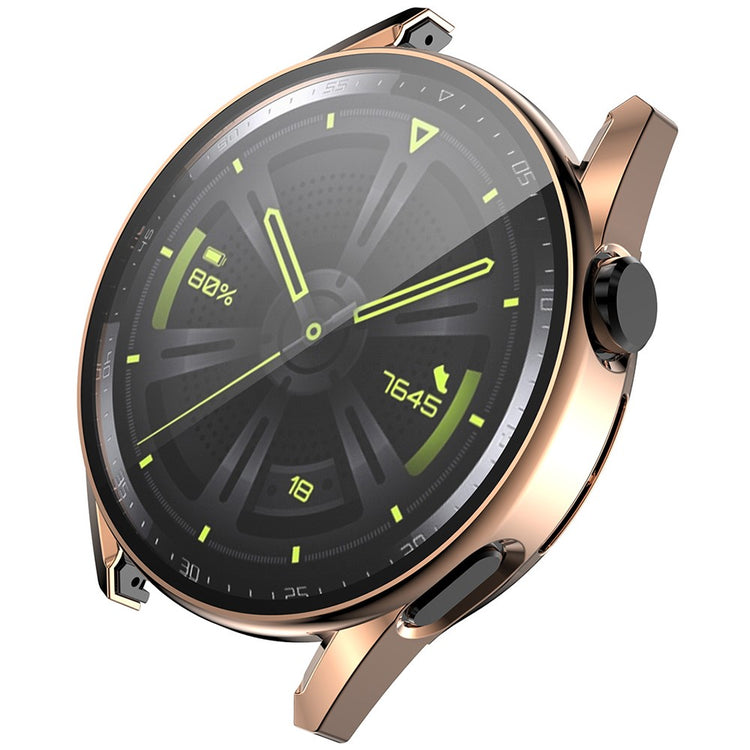 Beskyttende Huawei Watch GT 3 (42mm) Cover med Skærmbeskytter i Plastik og Hærdet Glas - Pink#serie_1