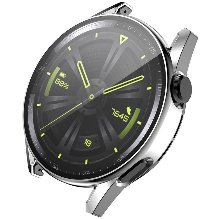 Beskyttende Huawei Watch GT 3 (42mm) Cover med Skærmbeskytter i Plastik og Hærdet Glas - Sølv#serie_2