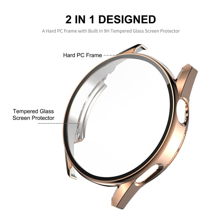 Beskyttende Huawei Watch GT 3 (42mm) Cover med Skærmbeskytter i Plastik og Hærdet Glas - Gennemsigtig#serie_3