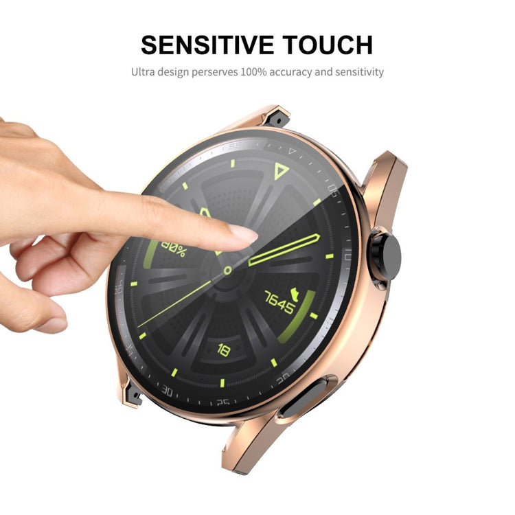 Beskyttende Huawei Watch GT 3 (42mm) Cover med Skærmbeskytter i Plastik og Hærdet Glas - Sort#serie_4
