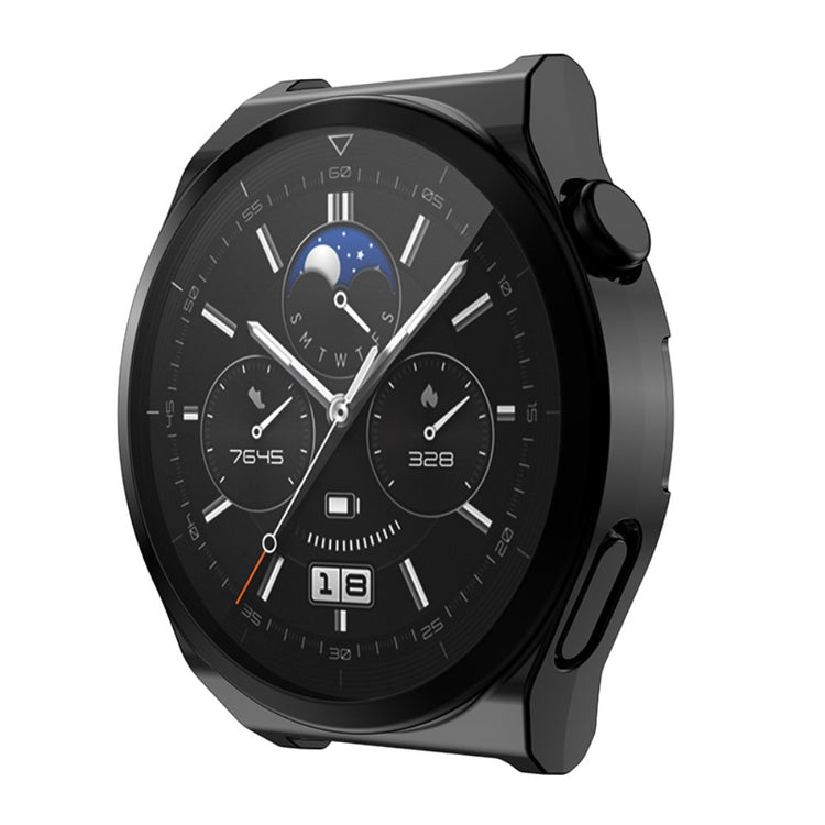 Alle Tiders Huawei Watch GT 3 Pro 46mm Cover med Skærmbeskytter i Silikone - Sort#serie_1