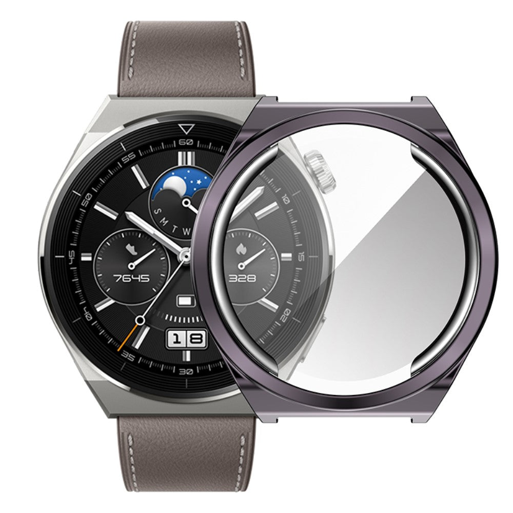 Alle Tiders Huawei Watch GT 3 Pro 46mm Cover med Skærmbeskytter i Silikone - Sølv#serie_2