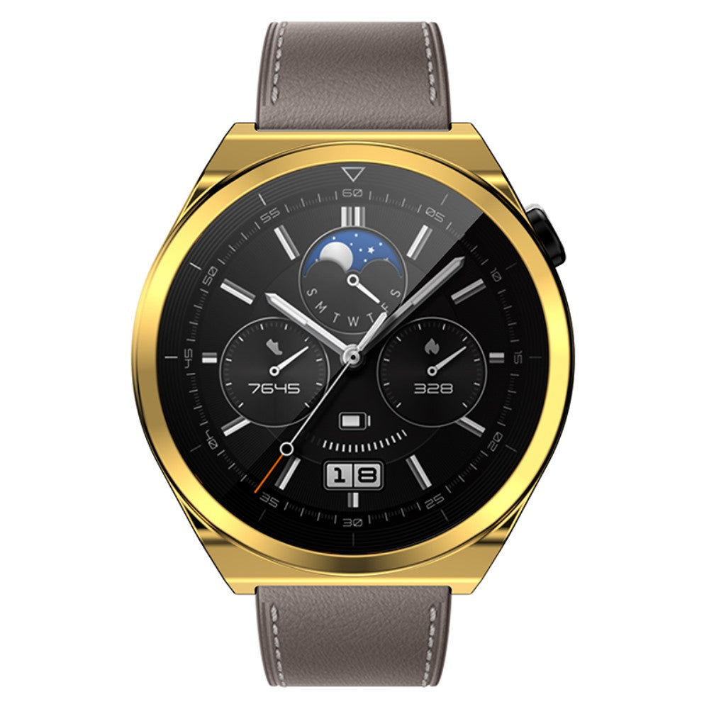 Alle Tiders Huawei Watch GT 3 Pro 46mm Cover med Skærmbeskytter i Silikone - Guld#serie_3