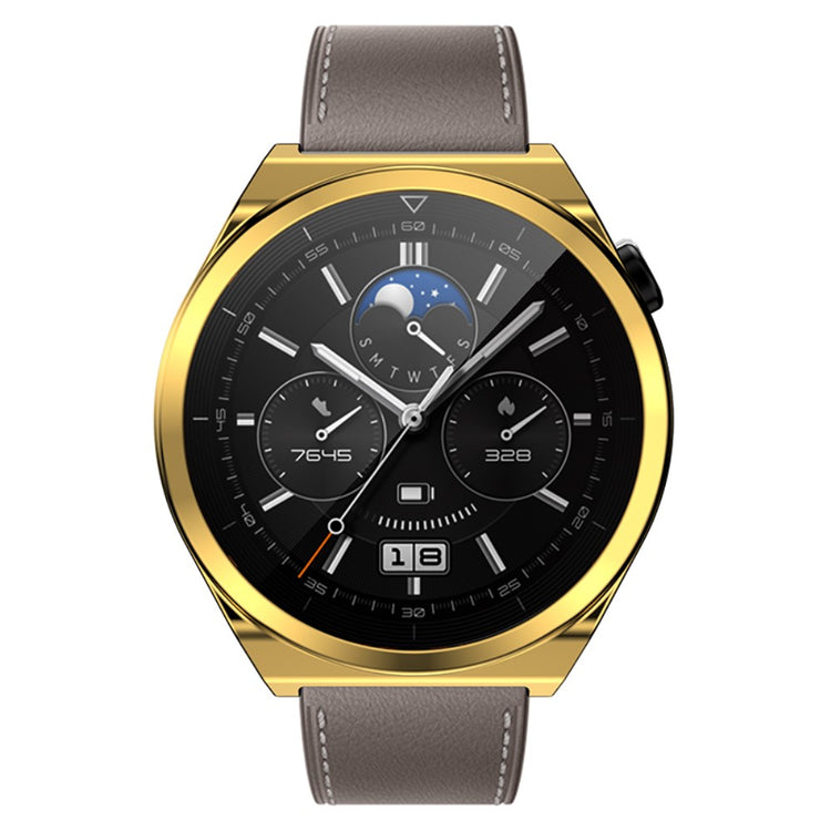 Alle Tiders Huawei Watch GT 3 Pro 46mm Cover med Skærmbeskytter i Silikone - Guld#serie_3