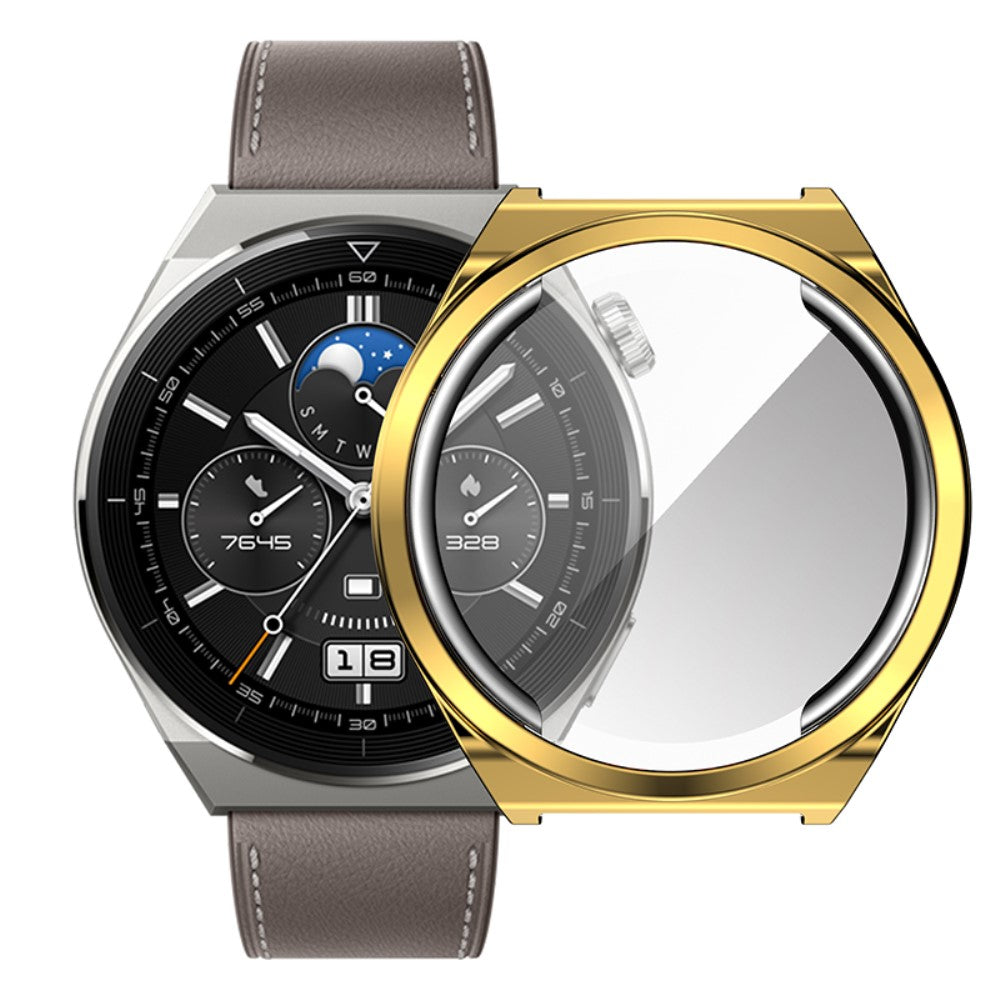 Alle Tiders Huawei Watch GT 3 Pro 46mm Cover med Skærmbeskytter i Silikone - Guld#serie_3