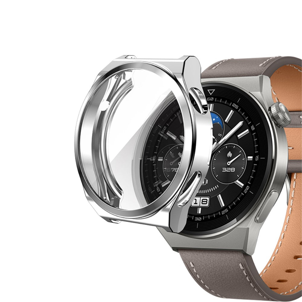 Alle Tiders Huawei Watch GT 3 Pro 46mm Cover med Skærmbeskytter i Silikone - Sølv#serie_5