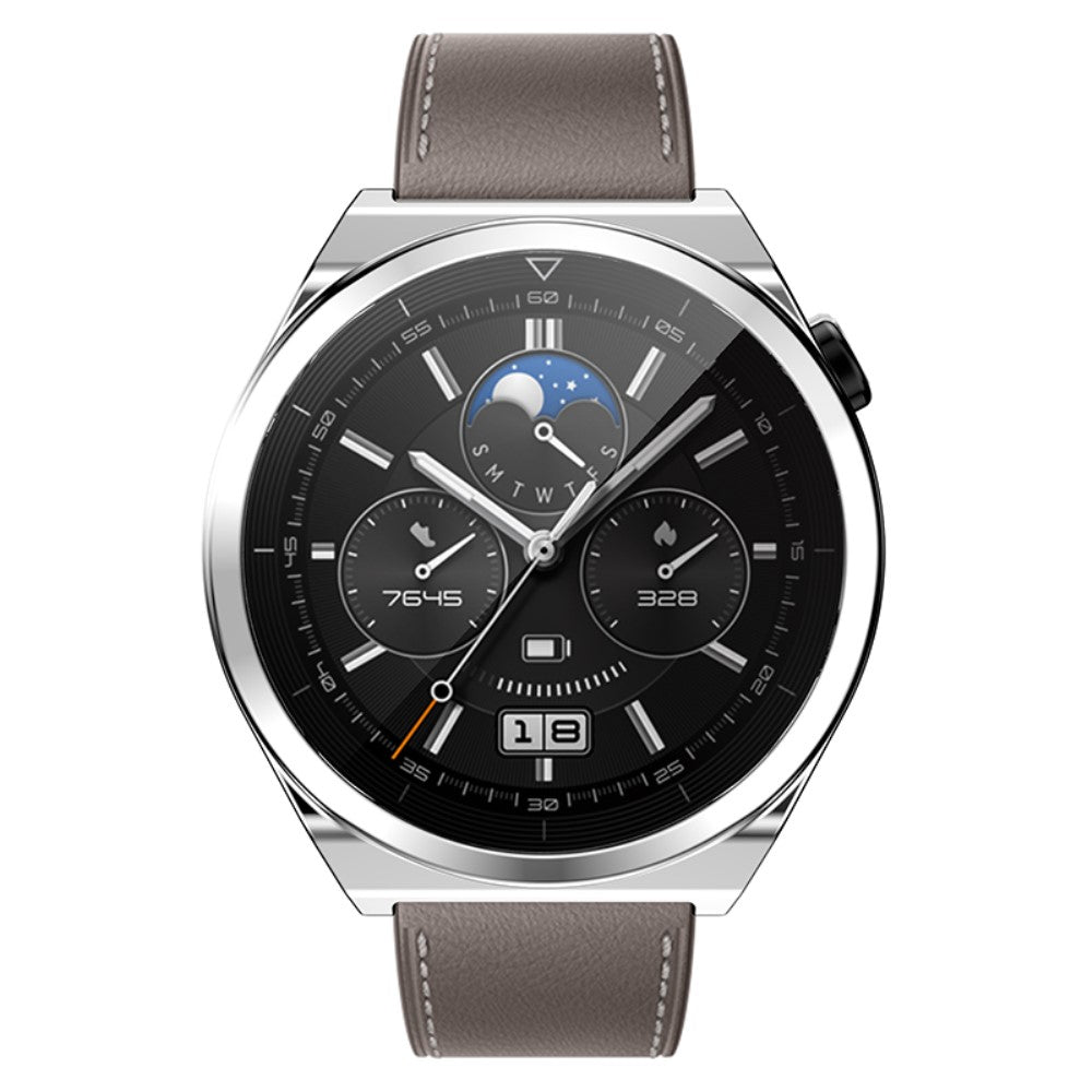 Alle Tiders Huawei Watch GT 3 Pro 46mm Cover med Skærmbeskytter i Silikone - Sølv#serie_5
