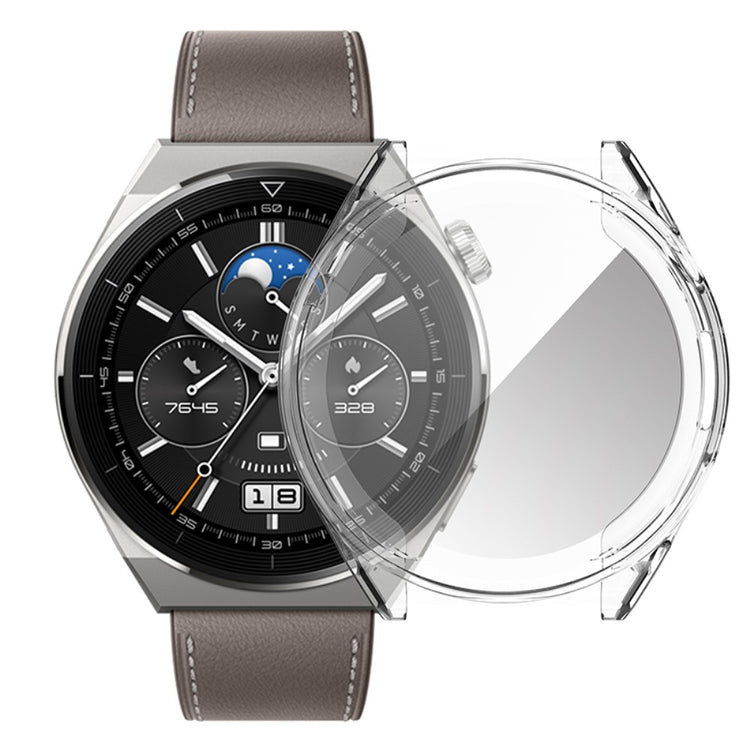 Rigtigt Godt Huawei Watch GT 3 Pro 46mm Cover med Skærmbeskytter i Silikone - Gennemsigtig#serie_2