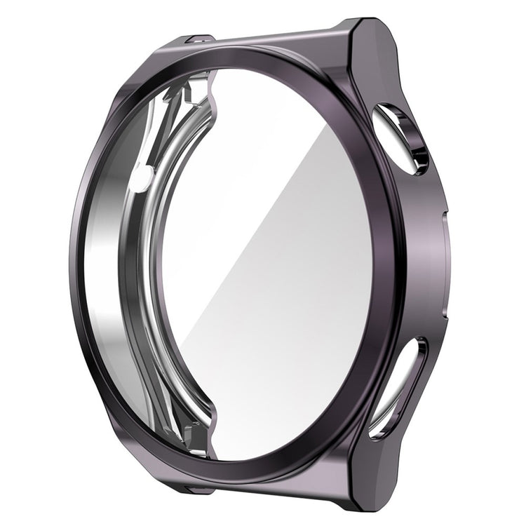 Vildt Fed Huawei Watch GT 3 Pro 46mm Cover med Skærmbeskytter i Silikone og Hærdet Glas - Sølv#serie_3